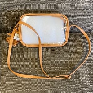 Brown clear stadium crossbody